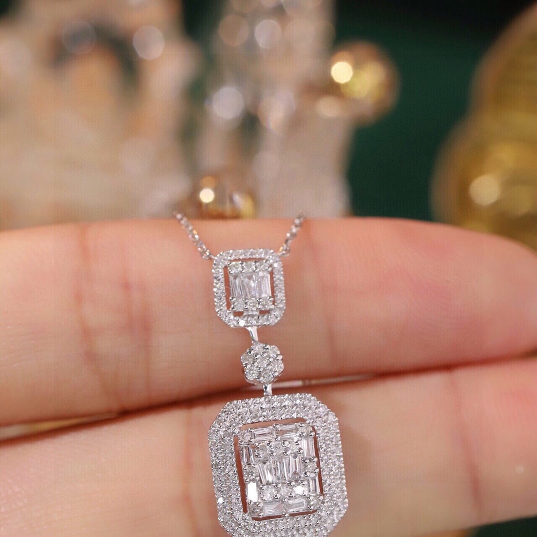 14k Gold 0.65 Ct Natural H Diamond Necklace - 5