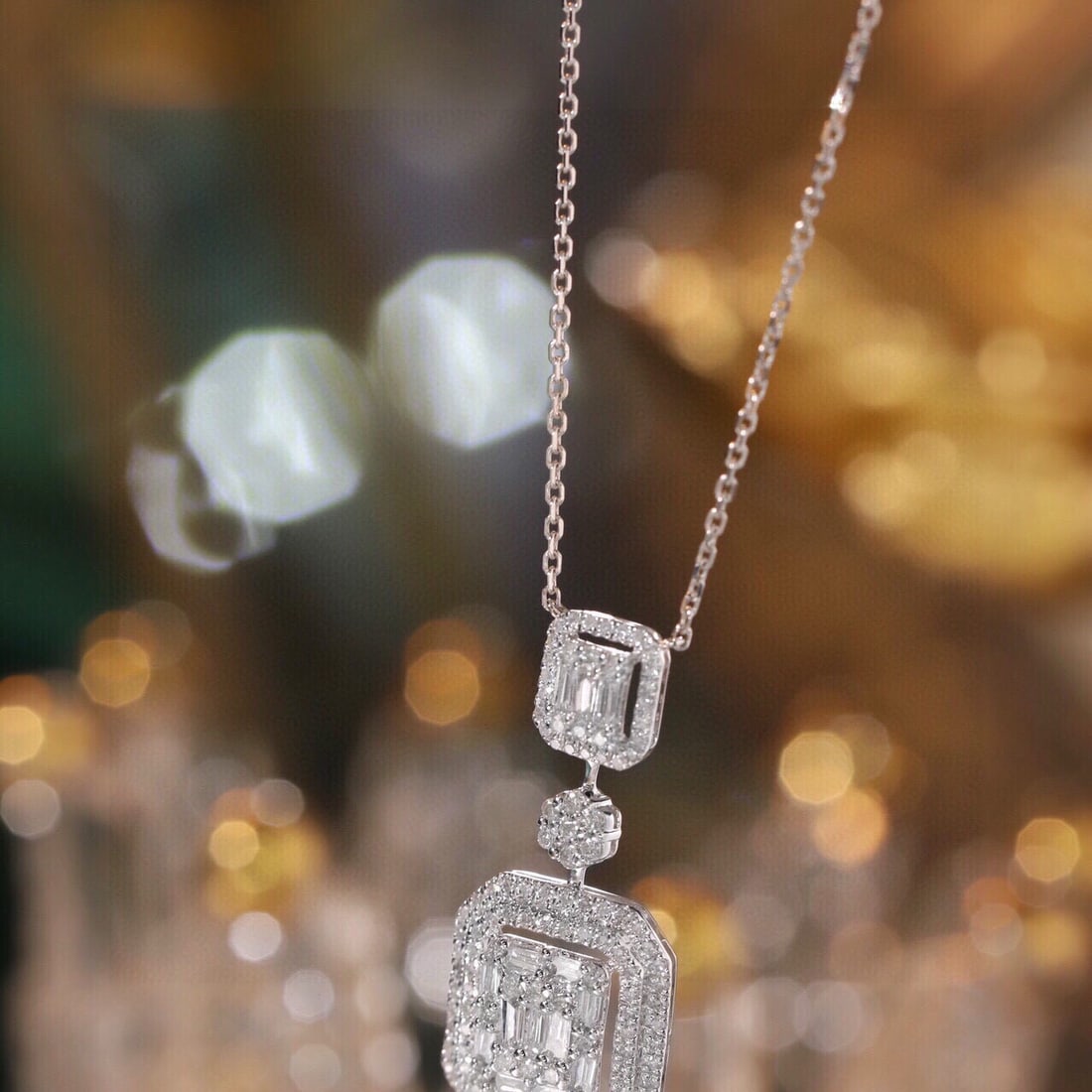 14k Gold 0.65 Ct Natural H Diamond Necklace - 8