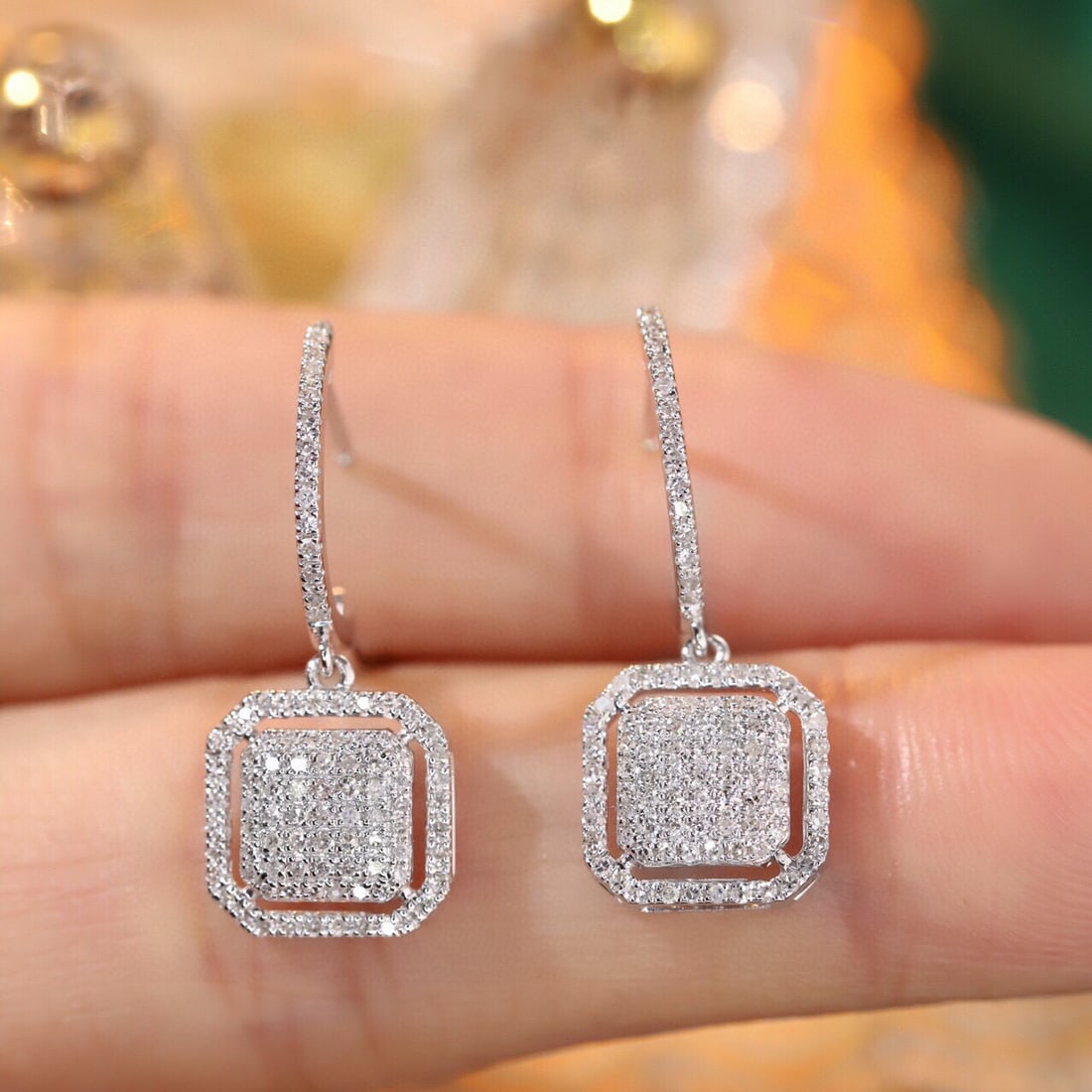 14k Gold 0.5 Ct Natural H Diamond Earrings - 3