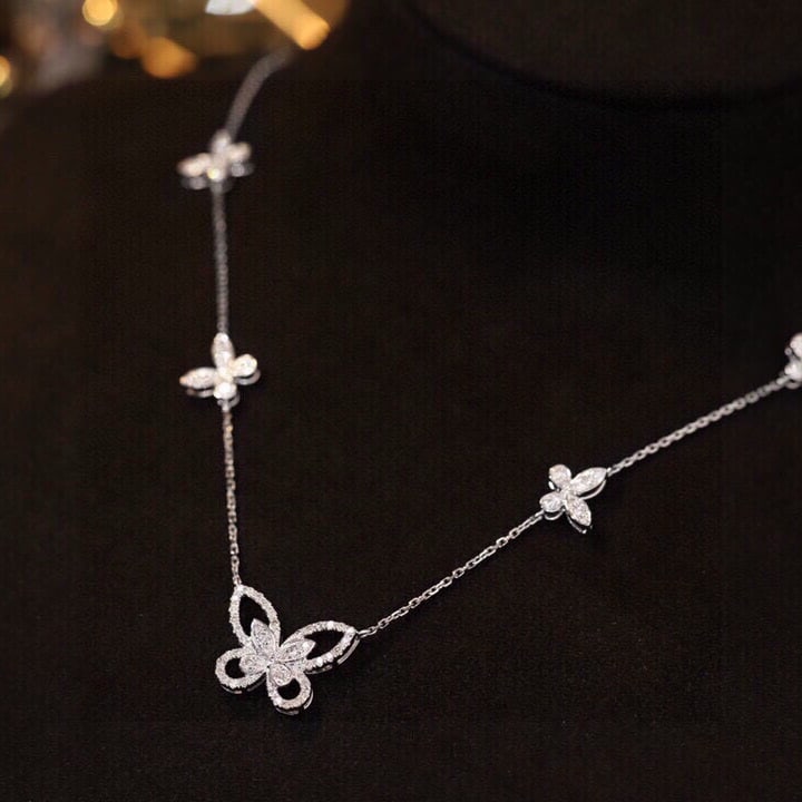 14k Gold 0.8 Ct Natural H Diamond & Butterfly Necklace - 3