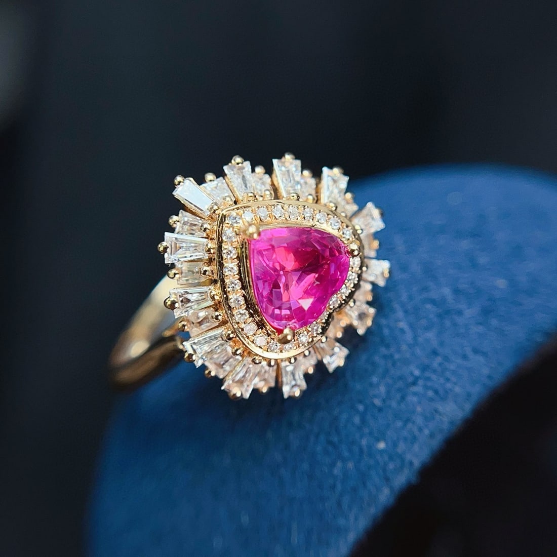 14k Gold 1.10 Ct Natural Ruby & Diamond Ring/pendant( Without Chain ) - 2