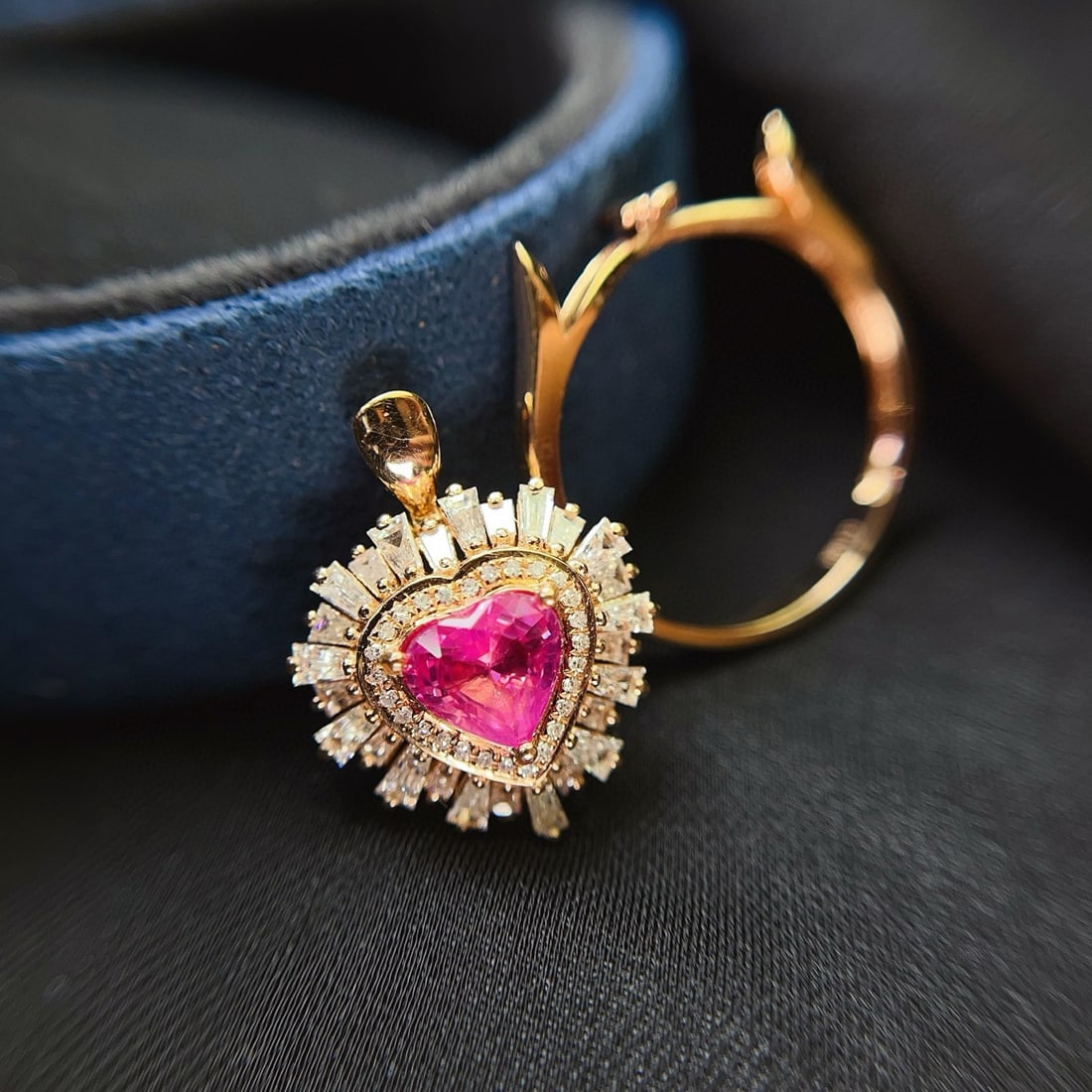 14k Gold 1.10 Ct Natural Ruby & Diamond Ring/pendant( Without Chain ) - 5