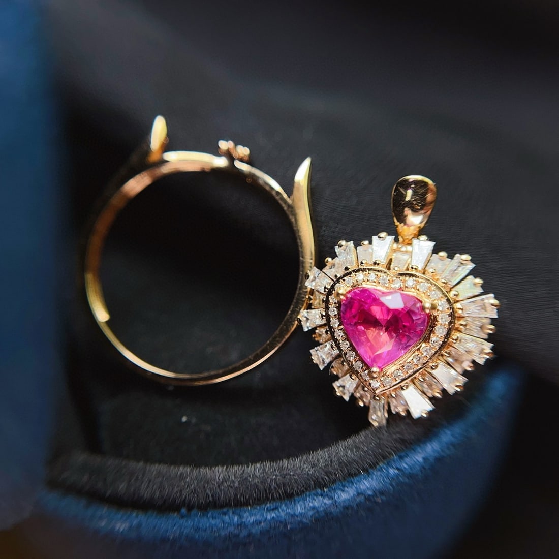 14k Gold 1.10 Ct Natural Ruby & Diamond Ring/pendant( Without Chain ) - 6