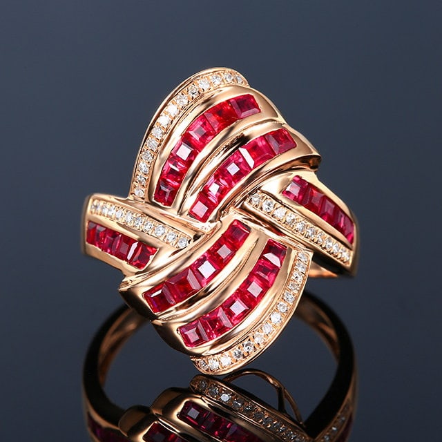 14k Gold 1.80 Ctw Natural Ruby & Diamond Ring (1 of 6)