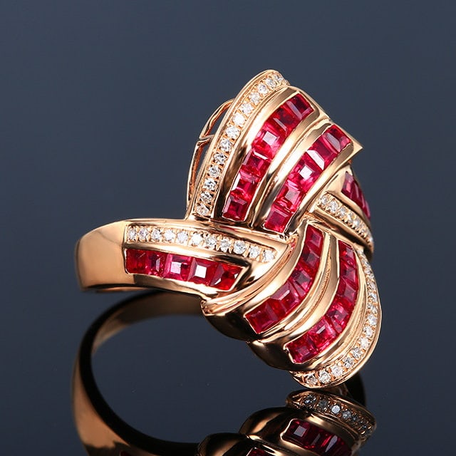 14k Gold 1.80 Ctw Natural Ruby & Diamond Ring - 3