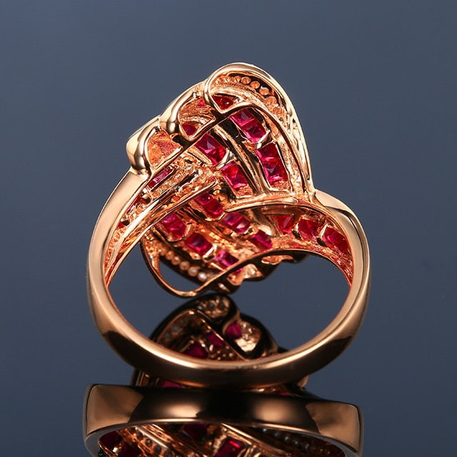 14k Gold 1.80 Ctw Natural Ruby & Diamond Ring - 4