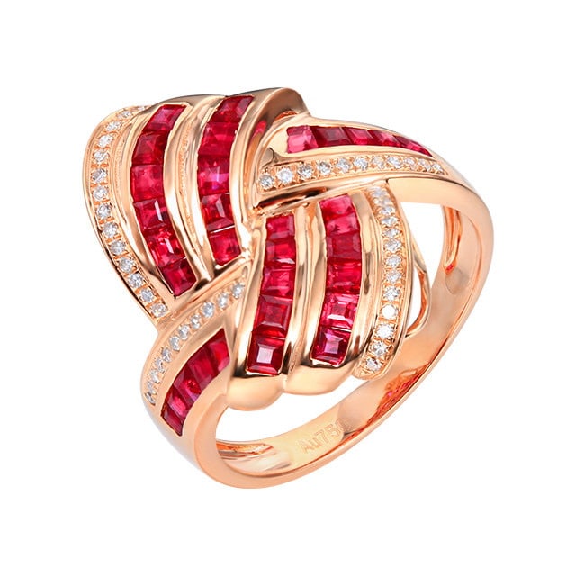 14k Gold 1.80 Ctw Natural Ruby & Diamond Ring - 5