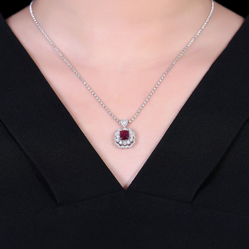 14k Gold 2.32 Ctw Natural Ruby & Diamond Ring/pendant( Without Chain ) - 8