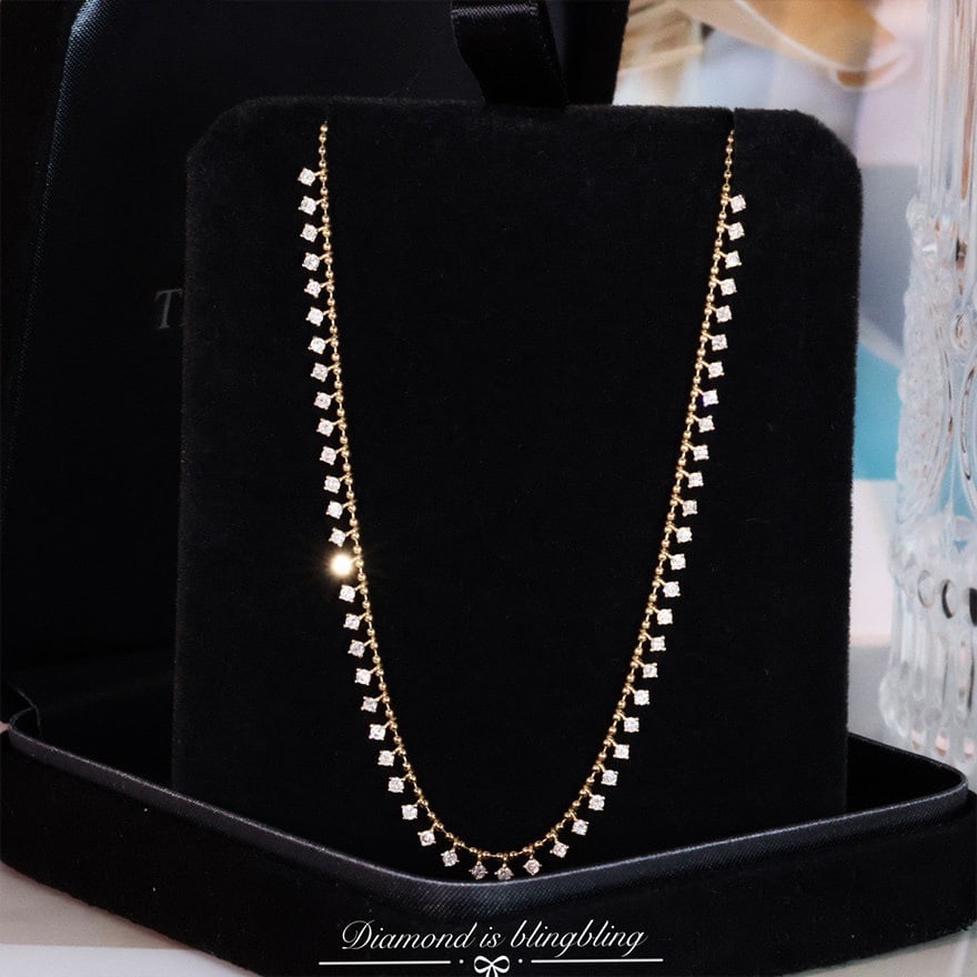 14k Gold 1.00 Ct Natural H Diamond Necklace - 3