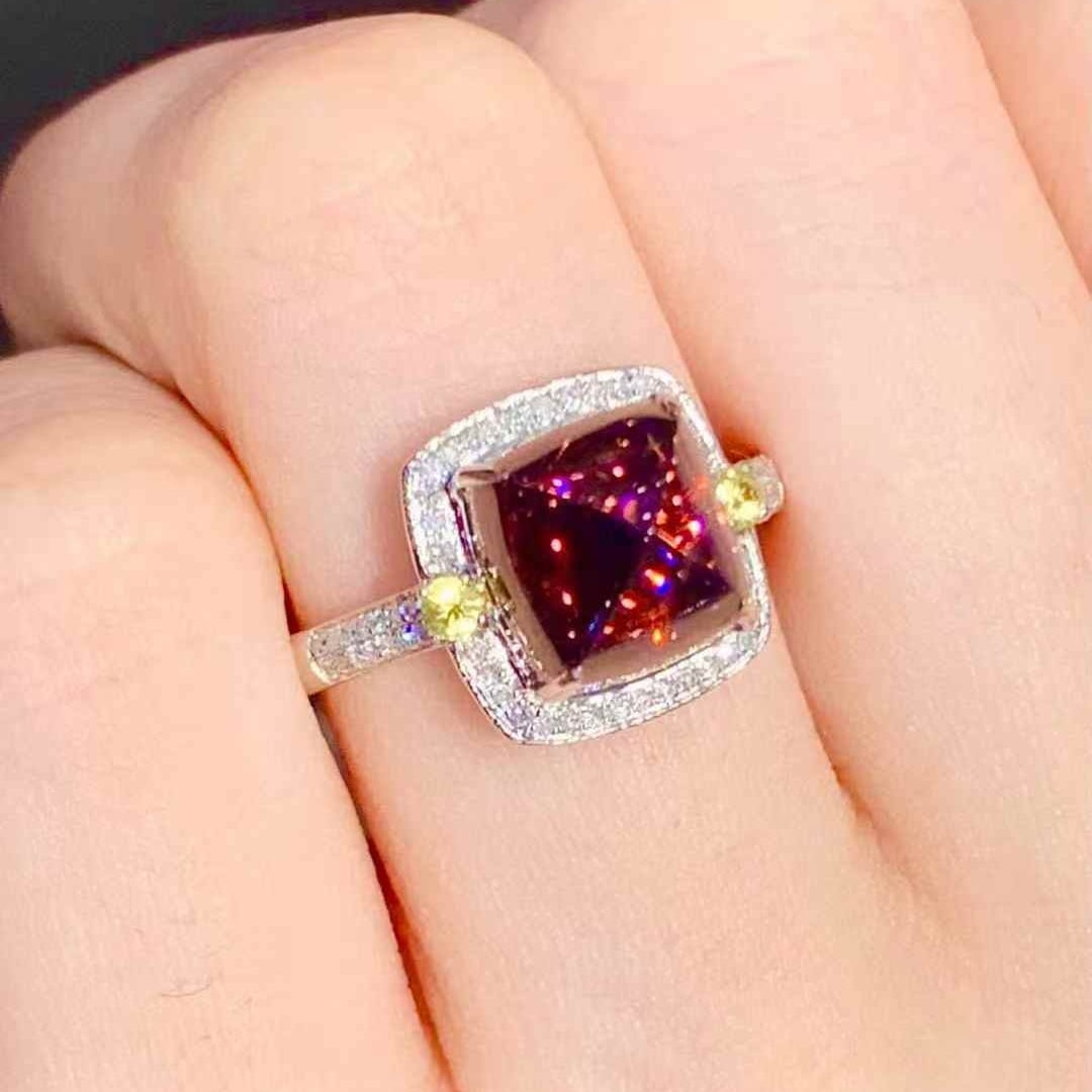 14k Gold 4.25 Ct Natural Tourmaline & Diamond & Cocktail Ring - 6