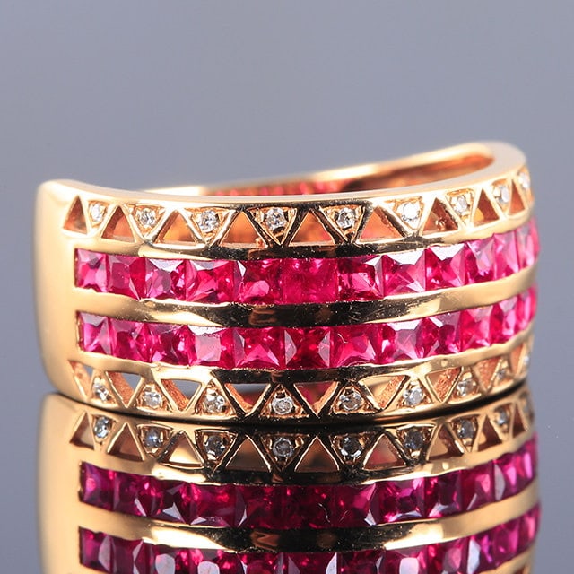 14k Gold 1.58 Ctw Natural Ruby & Diamond Ring - 3