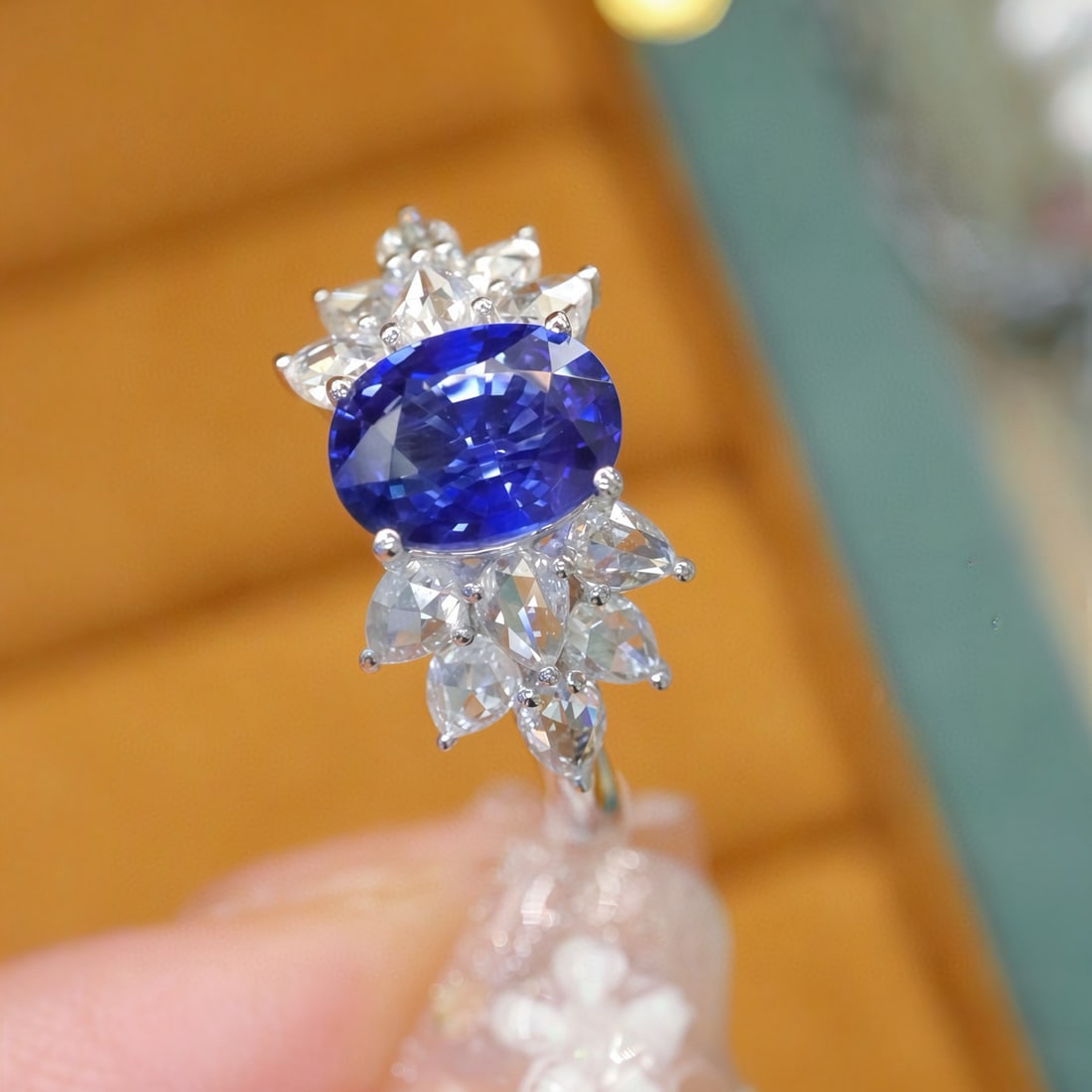 14k Gold 2.24 Ctw Natural Sapphire & Diamond Ring - 3