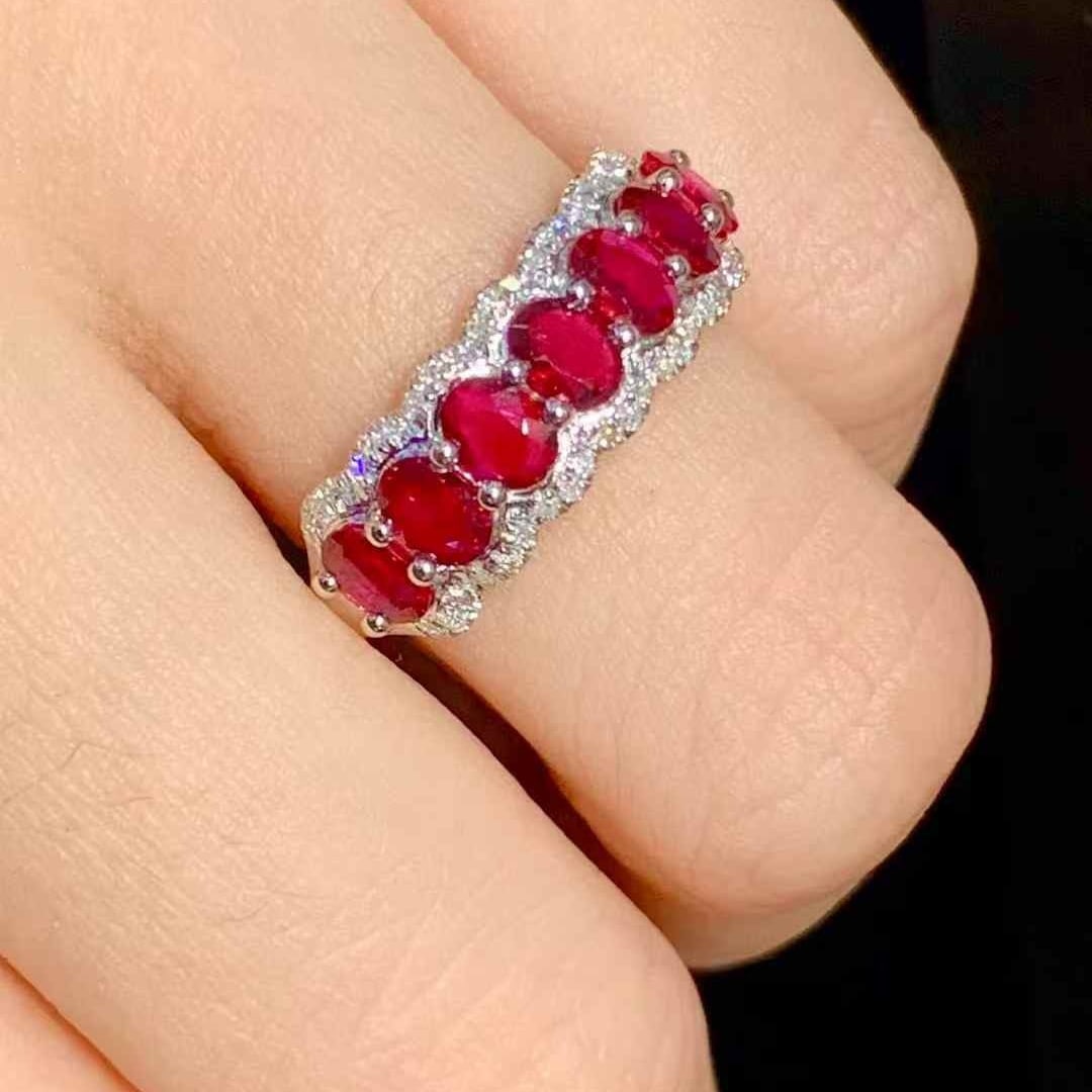 14k Gold 1.2 Ct Natural Ruby & Diamond Ring - 6