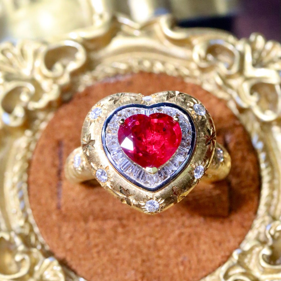 14k Gold 1.41 Ctw Natural Ruby & Diamond Ring - 2