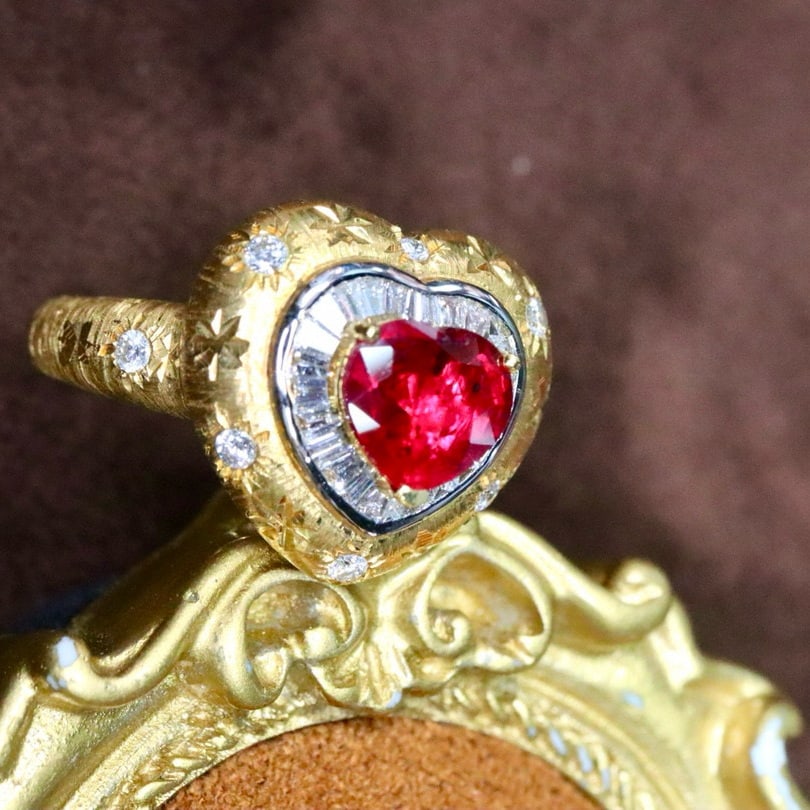 14k Gold 1.41 Ctw Natural Ruby & Diamond Ring - 4