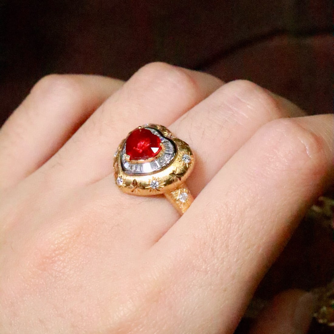 14k Gold 1.41 Ctw Natural Ruby & Diamond Ring - 5