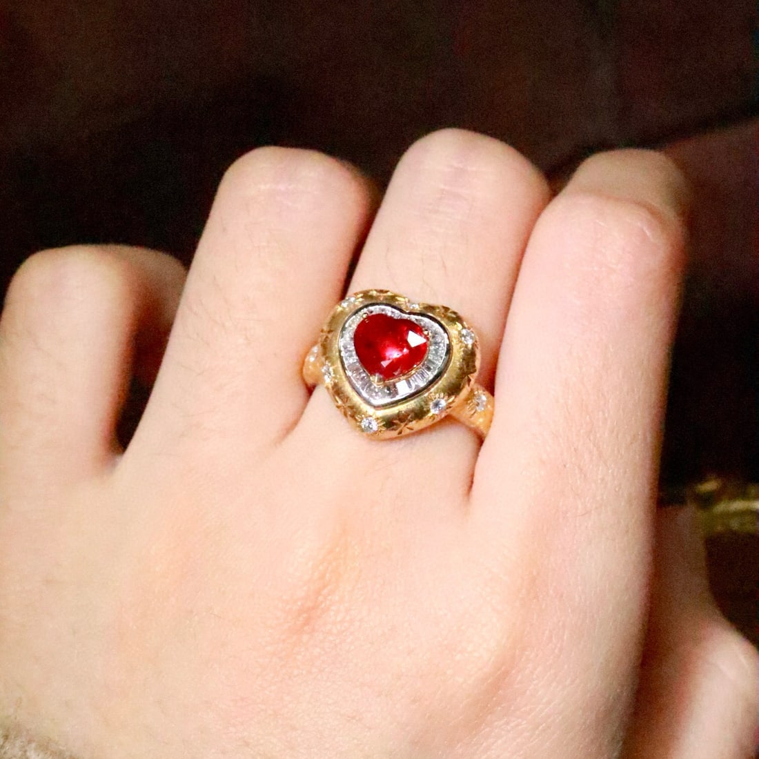 14k Gold 1.41 Ctw Natural Ruby & Diamond Ring - 6