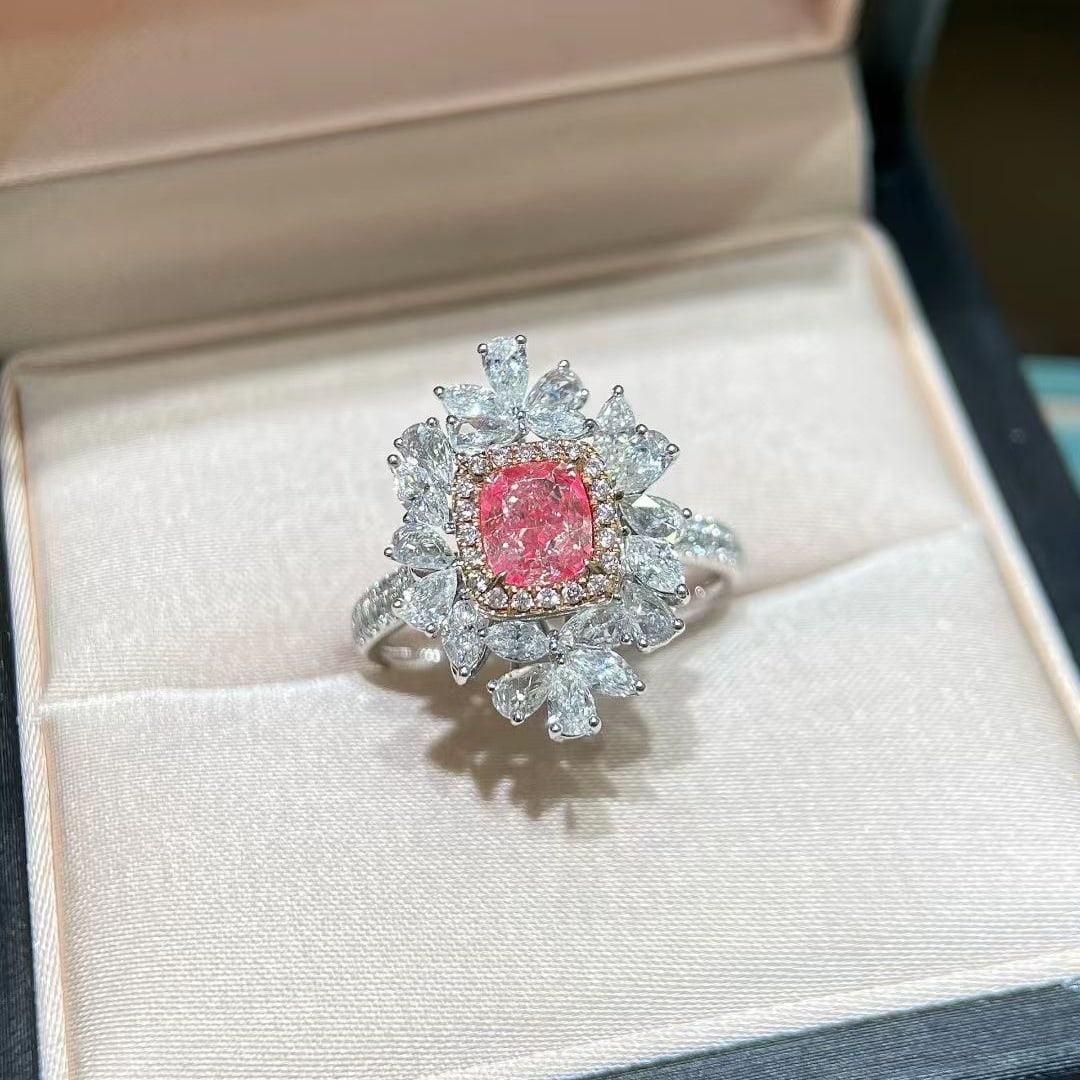 14k Gold 2.08 Ctw Natural Pink Diamond & Diamond Ring - 3