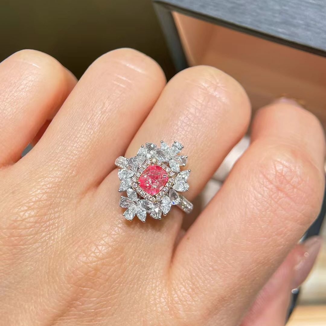 14k Gold 2.08 Ctw Natural Pink Diamond & Diamond Ring - 4