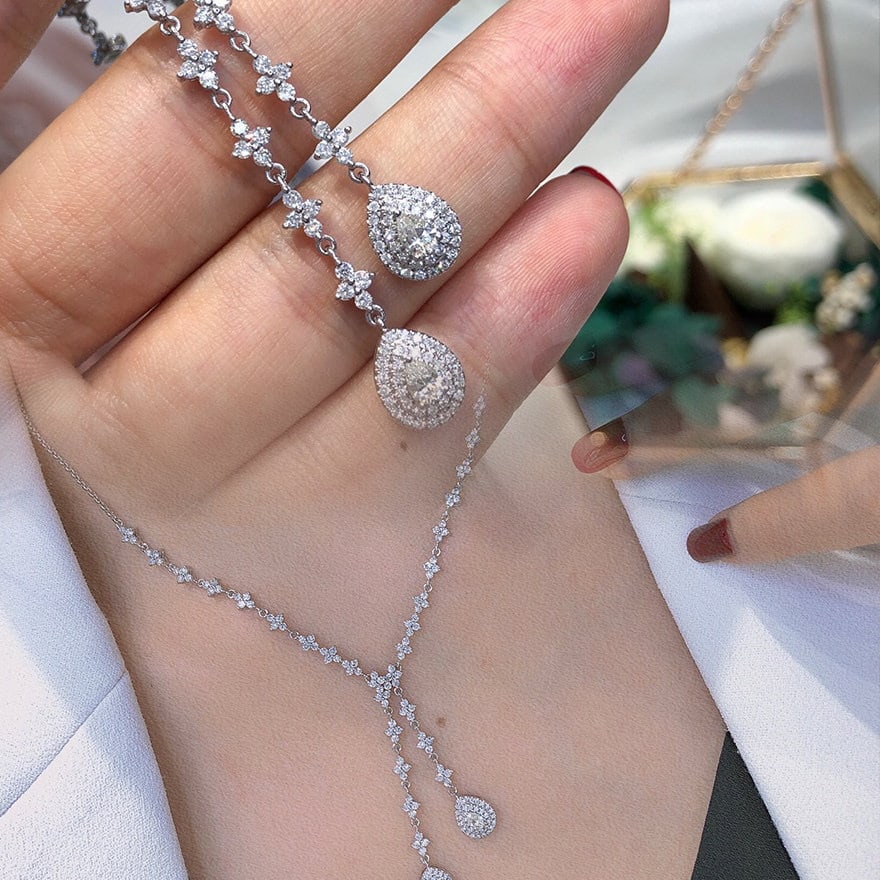 14k Gold 2.63 Ctw Natural H Diamond Necklace - 4