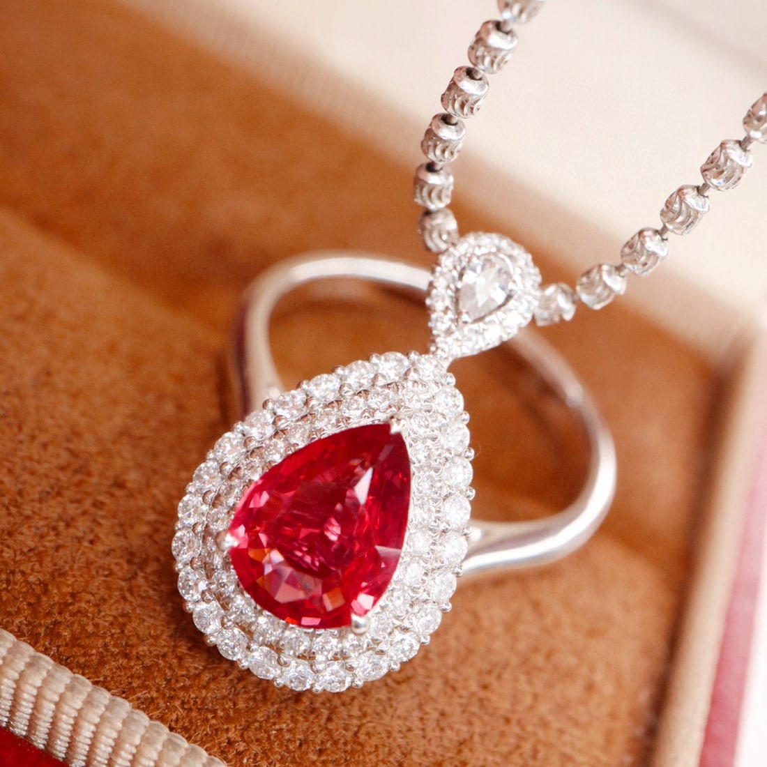 14k Gold 1.61 Ctw Natural Spinel & Diamond Ring/pendant( Without Chain ) - 3