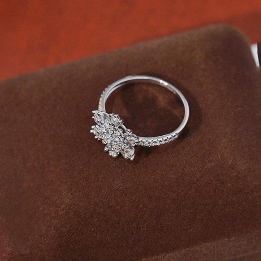 14k Gold 0.5 Ct Natural H Diamond Ring - 3