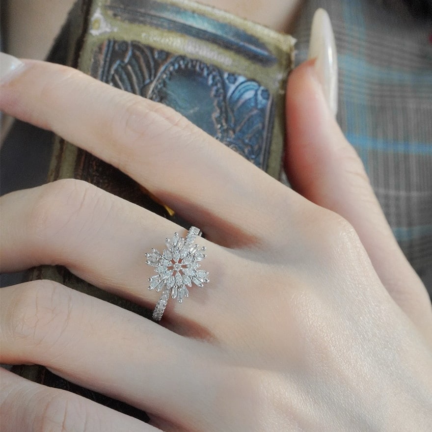 14k Gold 0.5 Ct Natural H Diamond Ring - 5