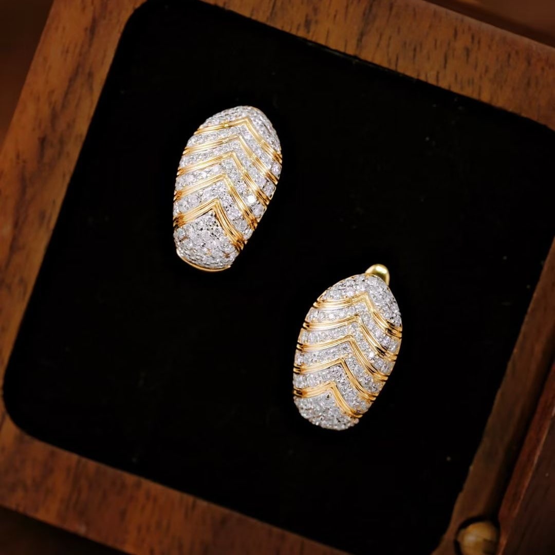 14k Gold 0.76 Ct Natural H Diamond Earrings - 3