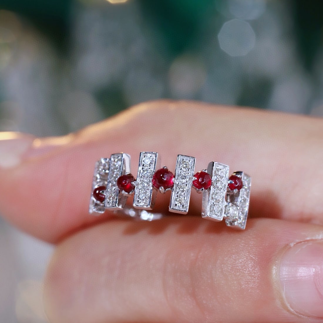 14k Gold 0.75 Ctw Natural Ruby & Diamond Ring - 4