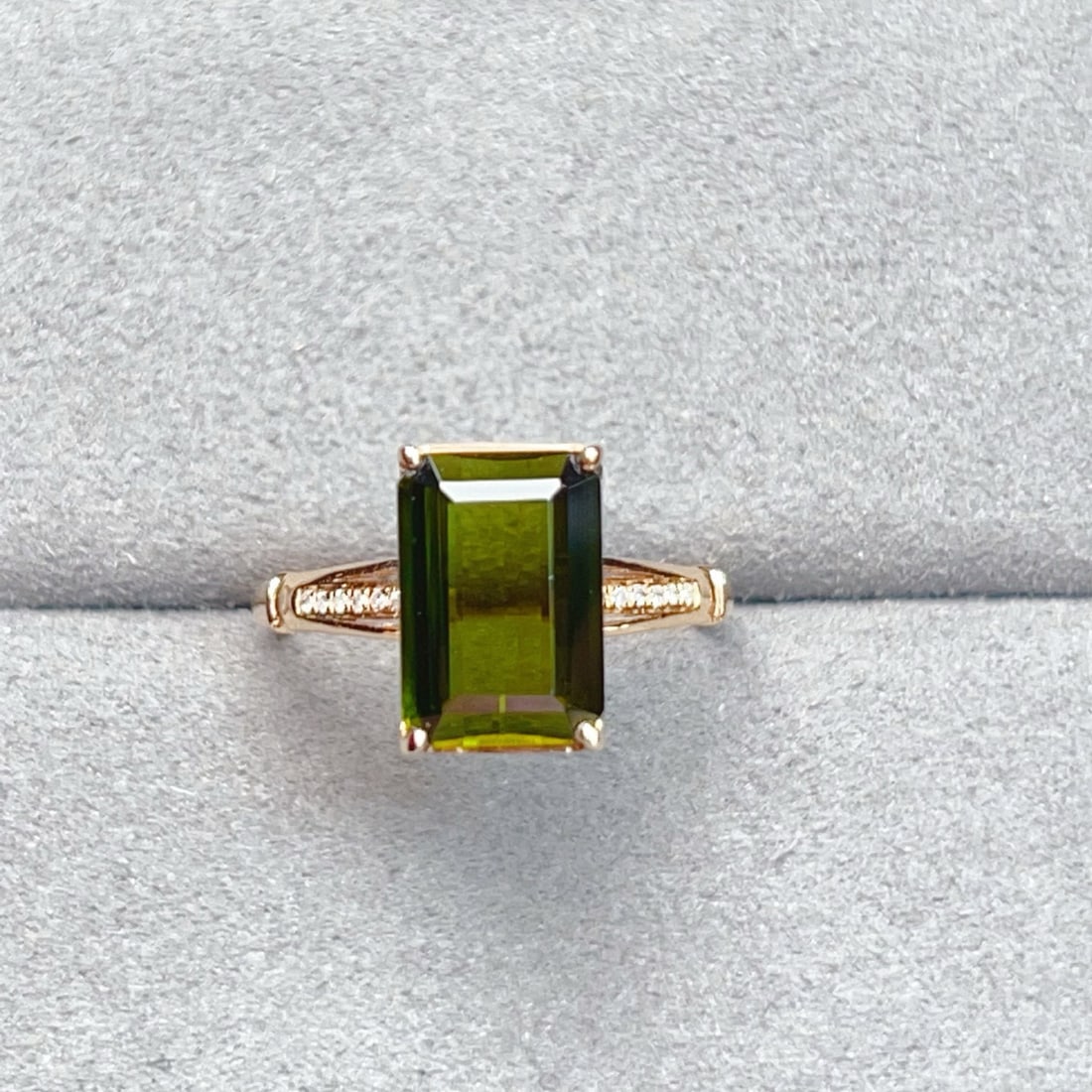14k Gold 4.28 Ctw Natural Tourmaline & Diamond Ring - 7