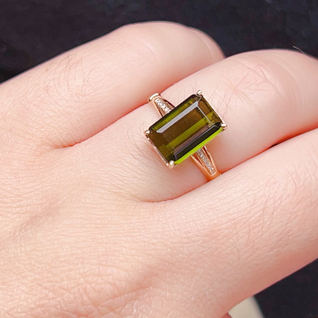 14k Gold 4.28 Ctw Natural Tourmaline & Diamond Ring - 9