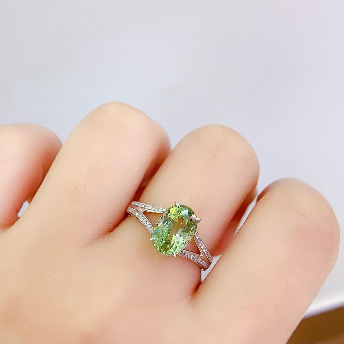 14k Gold 3.58 Ct Natural Tourmaline & Diamond Ring - 6