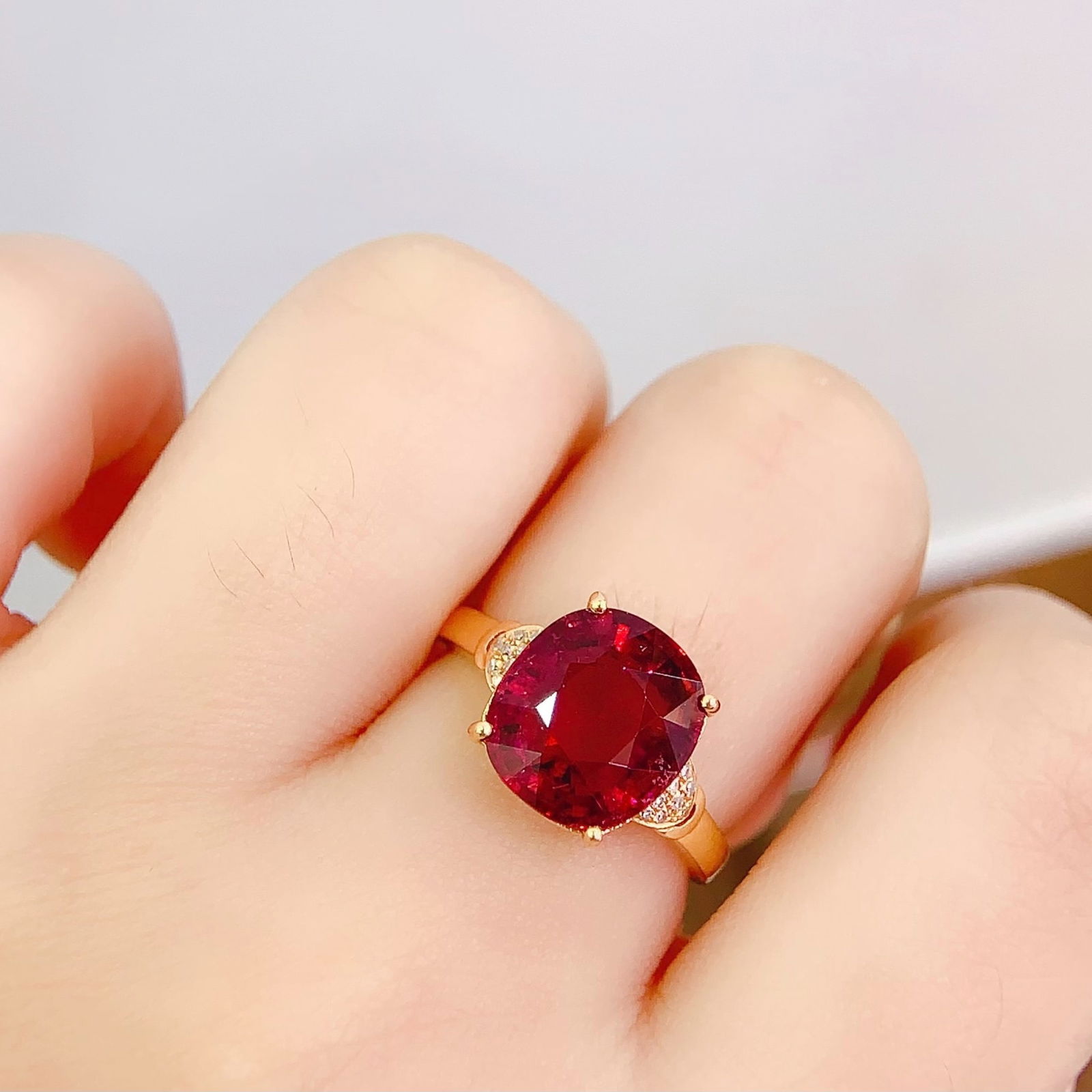 14k Gold 4.68 Ct Natural Tourmaline & Diamond Ring - 4