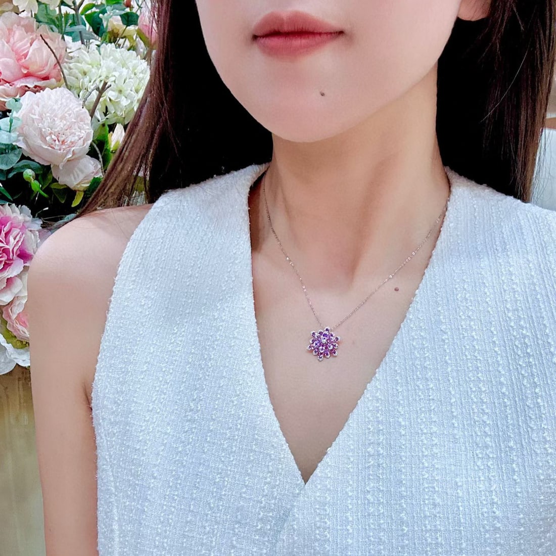 14k Gold 2.63 Ctw Natural Sapphire & Diamond Pendant( Without Chain ) - 4