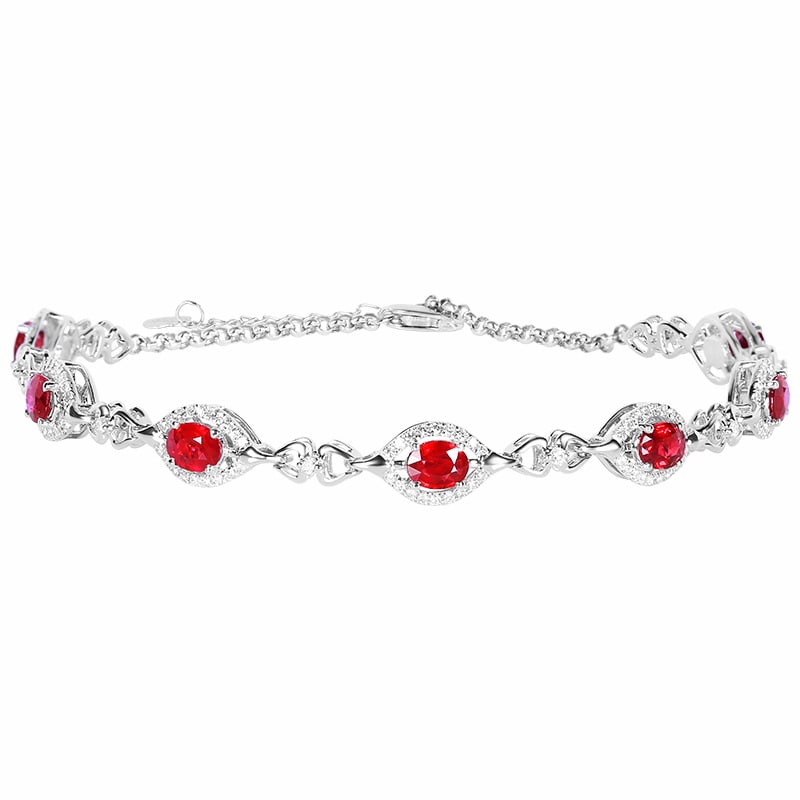 14k Gold 2.26 Ctw Natural Ruby & Diamond Bracelet (1 of 5)