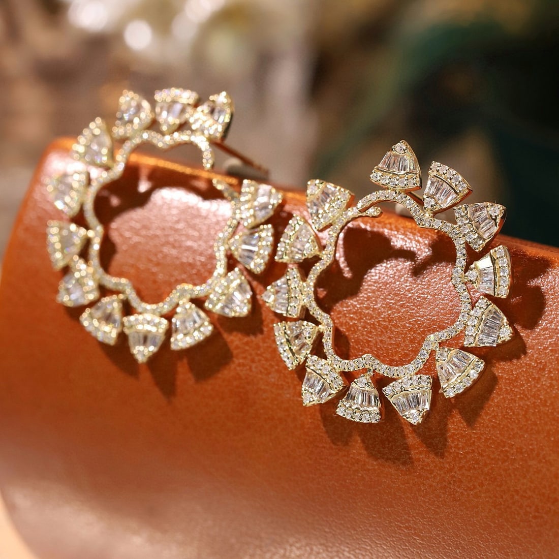 14k Gold 1.2 Ct Natural H Diamond Earrings - 8