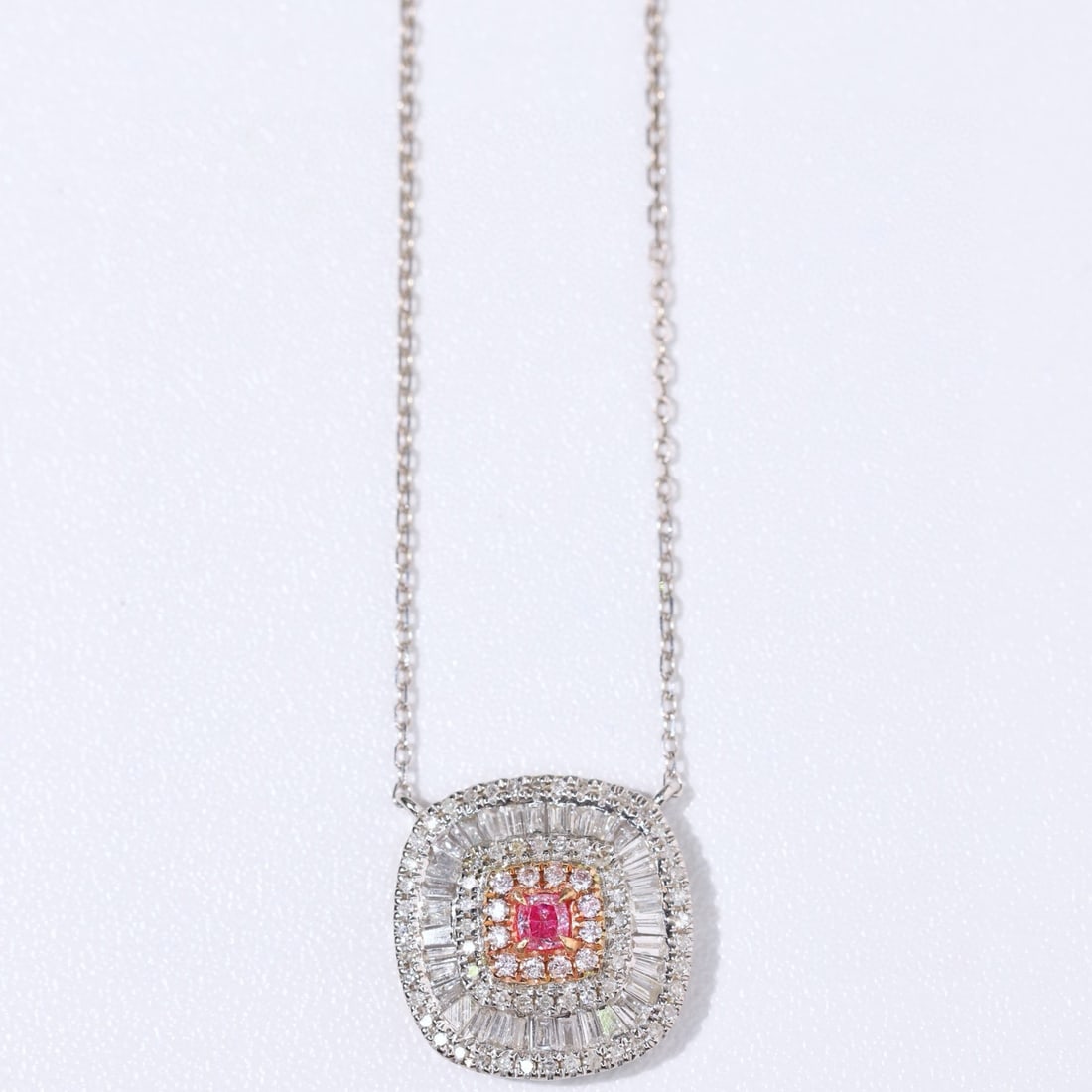 14k Gold 0.60 Ctw Natural Pink Diamond & Diamond Necklace - 5