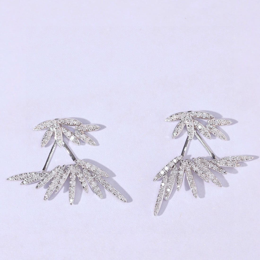 14k Gold 1 Ct Natural H Diamond Earrings - 3
