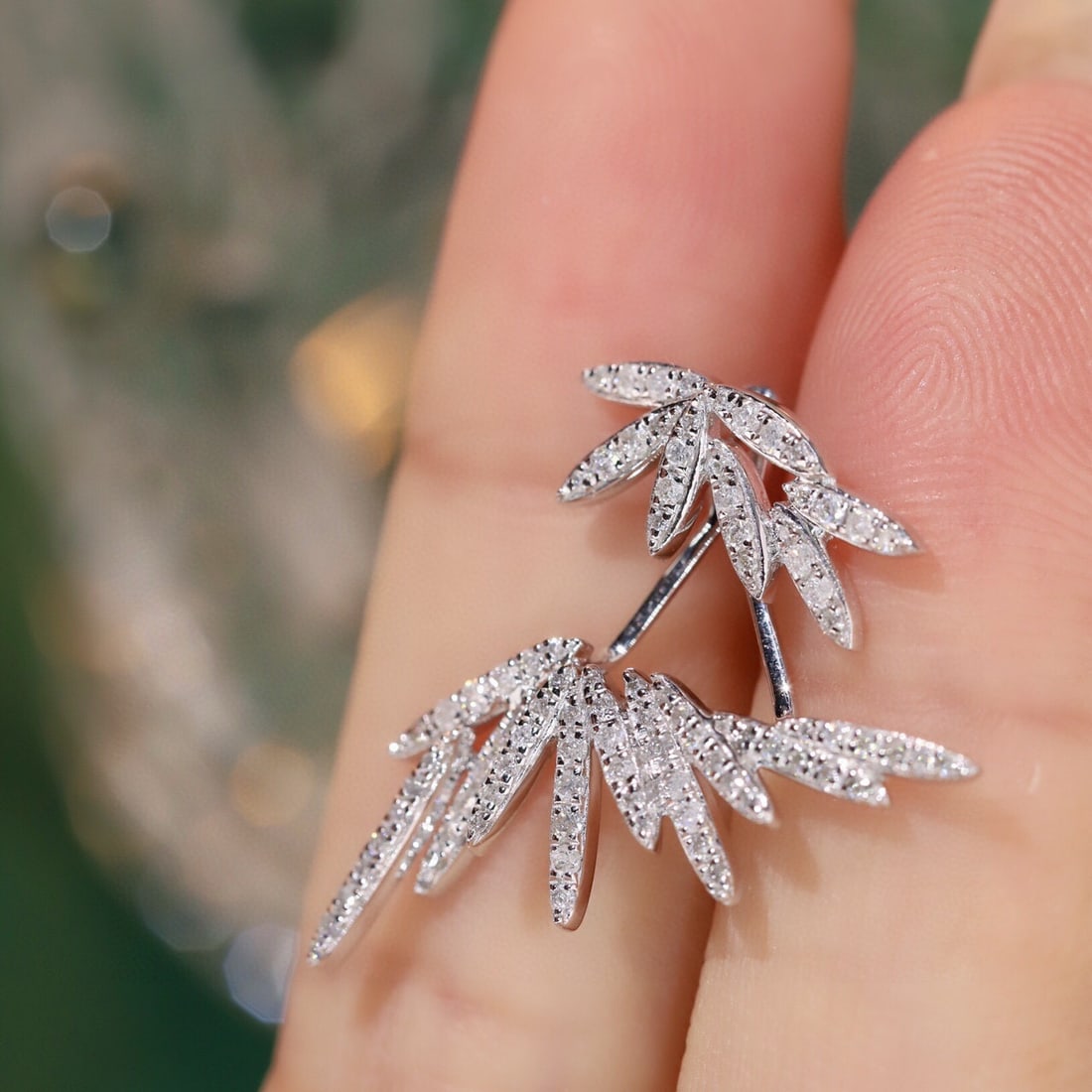 14k Gold 1 Ct Natural H Diamond Earrings - 7