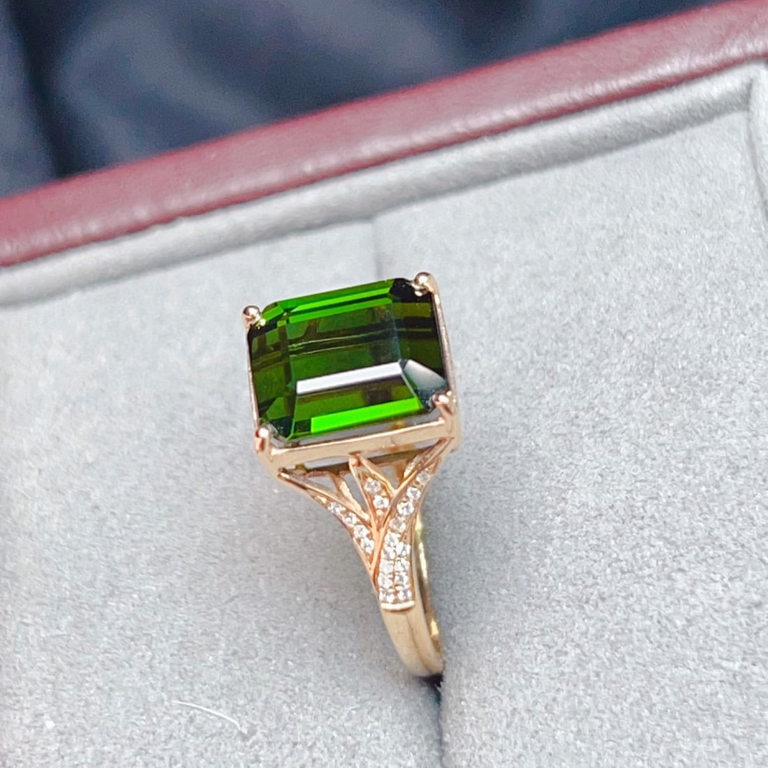 14k Gold 5.61 Ctw Natural Tourmaline & Diamond Ring - 2