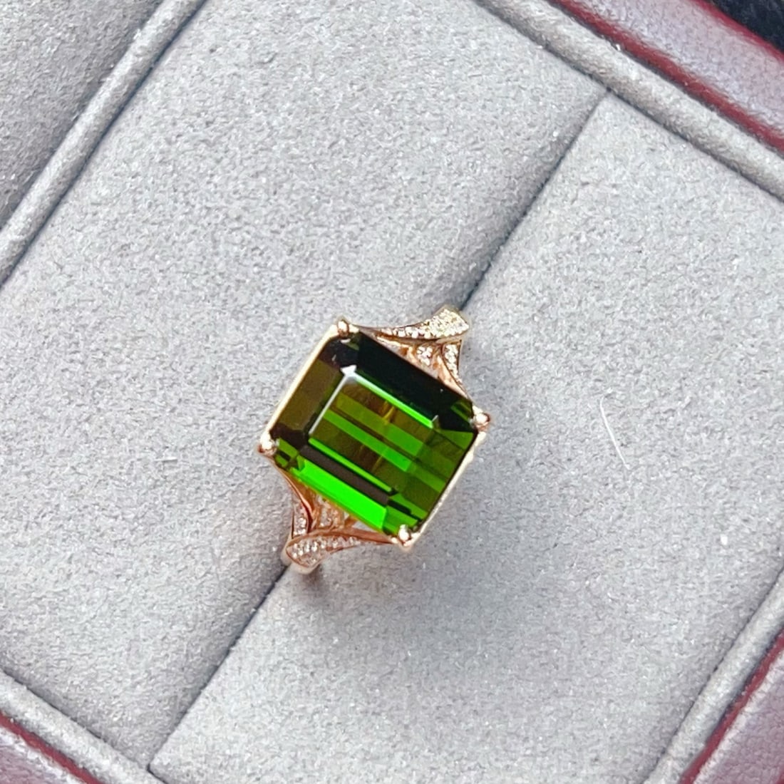 14k Gold 5.61 Ctw Natural Tourmaline & Diamond Ring - 3