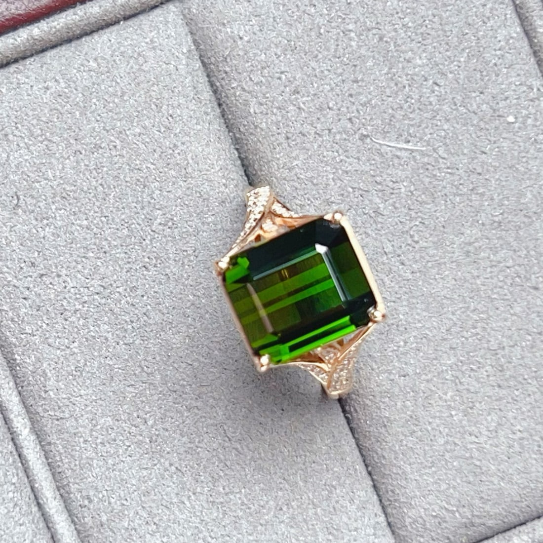 14k Gold 5.61 Ctw Natural Tourmaline & Diamond Ring - 7