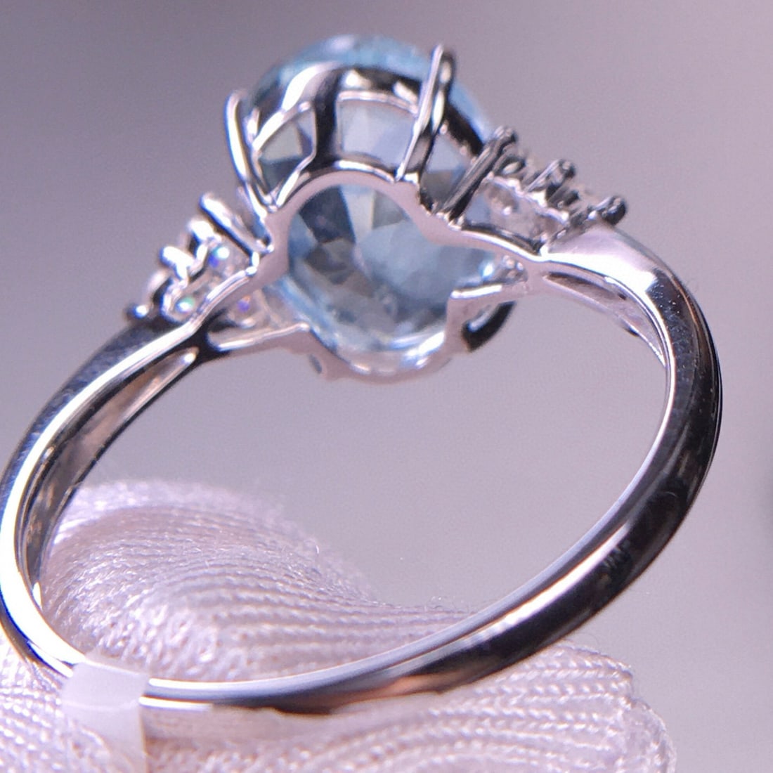 14k Gold 3.25 Ct Natural Aquamarine & Diamond Ring - 6