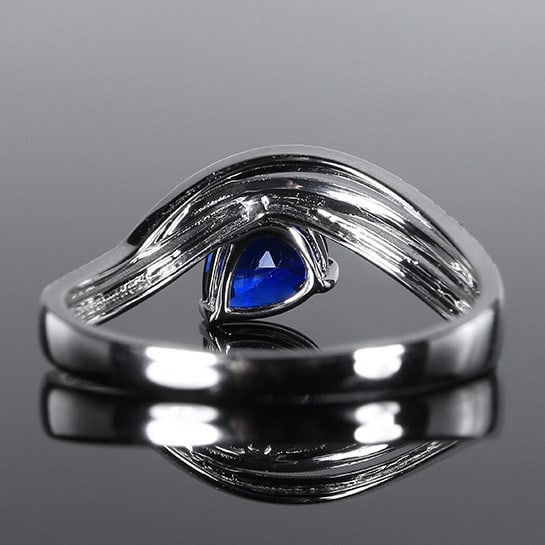 14k Gold 1.20 Ctw Natural Sapphire & Diamond Ring - 4