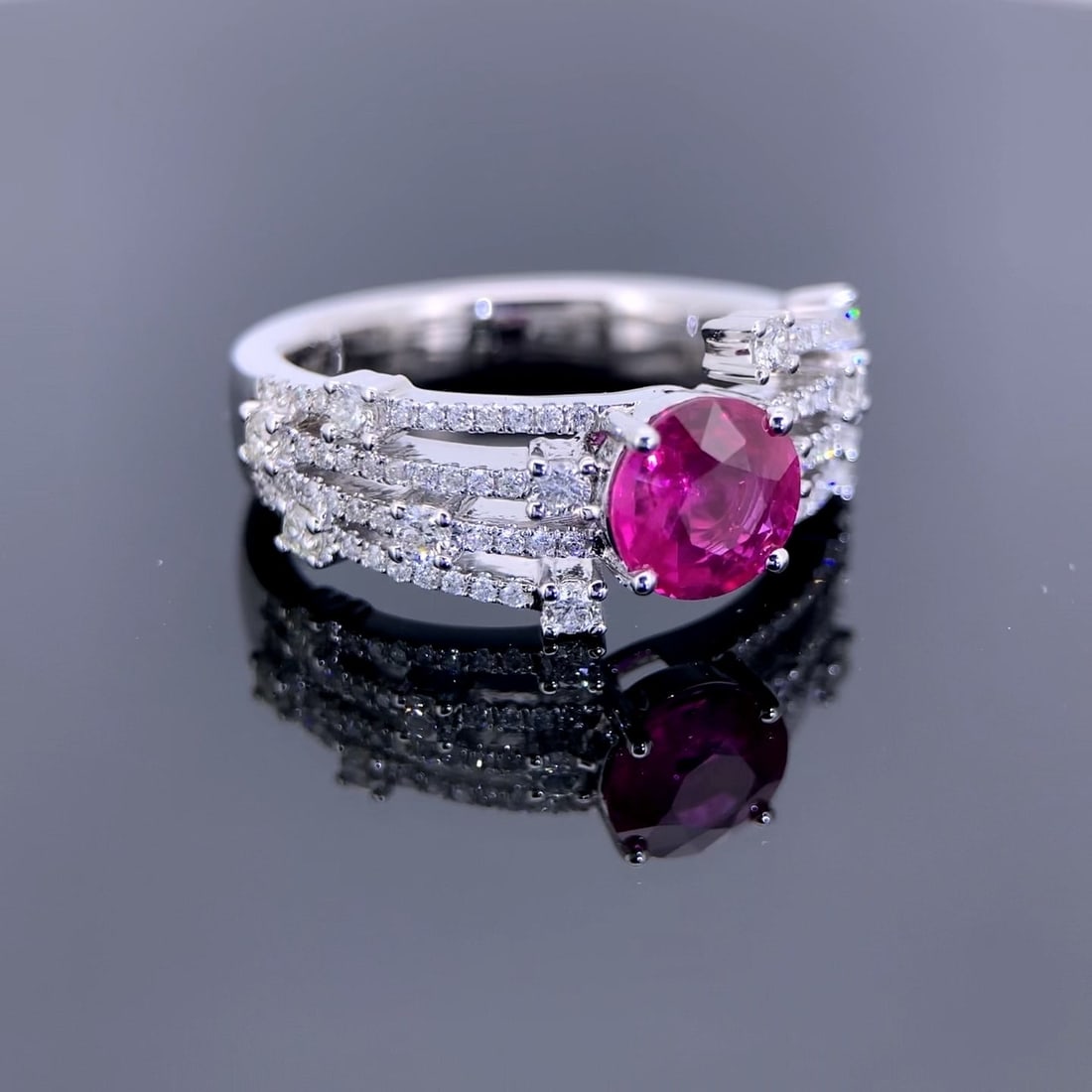 14k Gold 1.73 Ctw Natural Ruby & Diamond Ring - 5