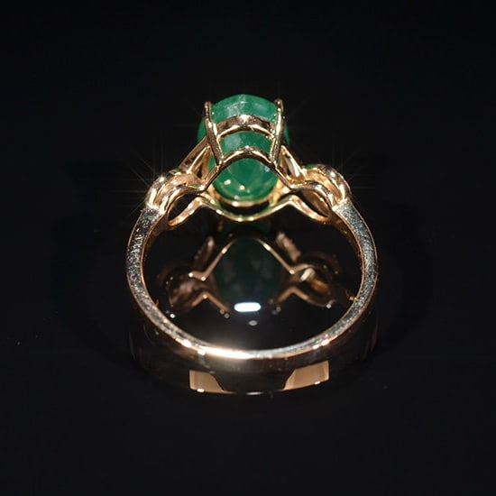 14k Gold 2.59 Ctw Natural Emerald & Diamond Ring - 4