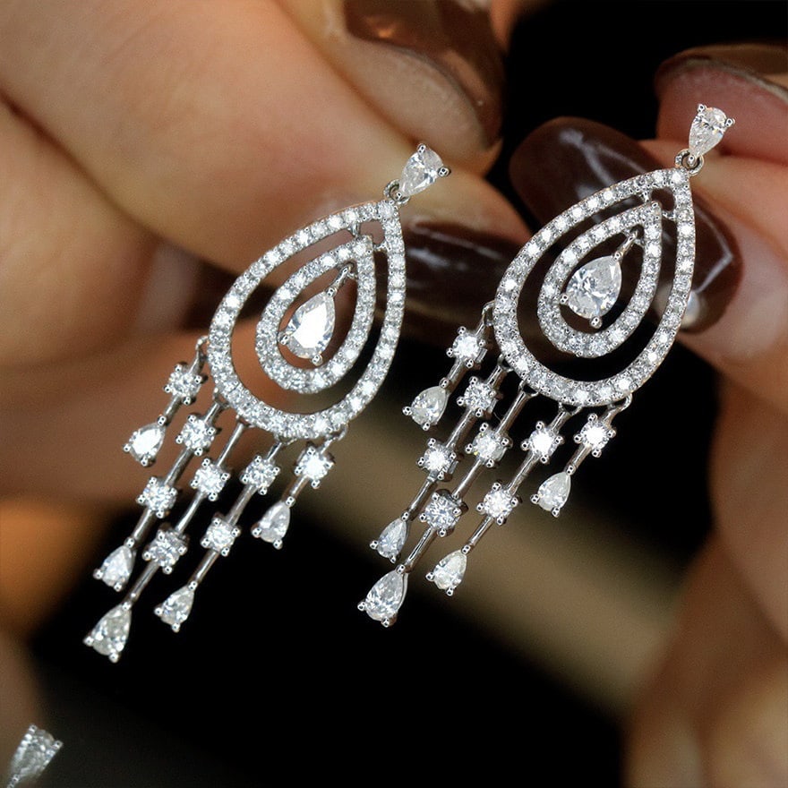 14k Gold 1.6 Ct Natural H Diamond Earrings - 3