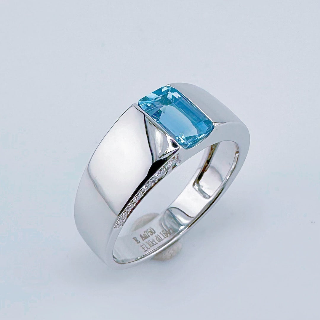 14k Gold 1.26 Ctw Natural Aquamarine & Diamond Ring - 2