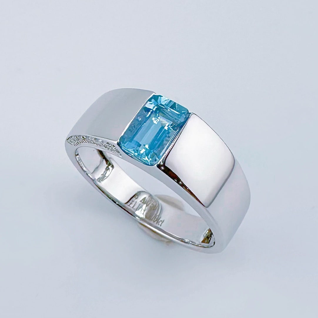 14k Gold 1.26 Ctw Natural Aquamarine & Diamond Ring - 3