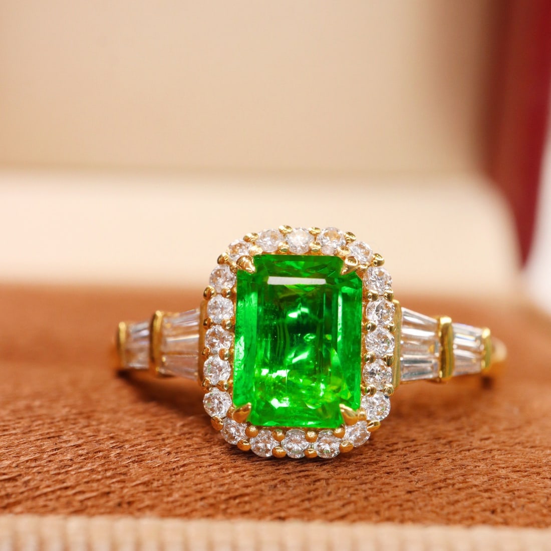 14k Gold 1.21 Ctw Natural Emerald & Diamond Ring - 2